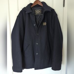 Vintage Holloway Notre Dame Varsity Wool Jacket w/ Removable Hood (Made in USA)